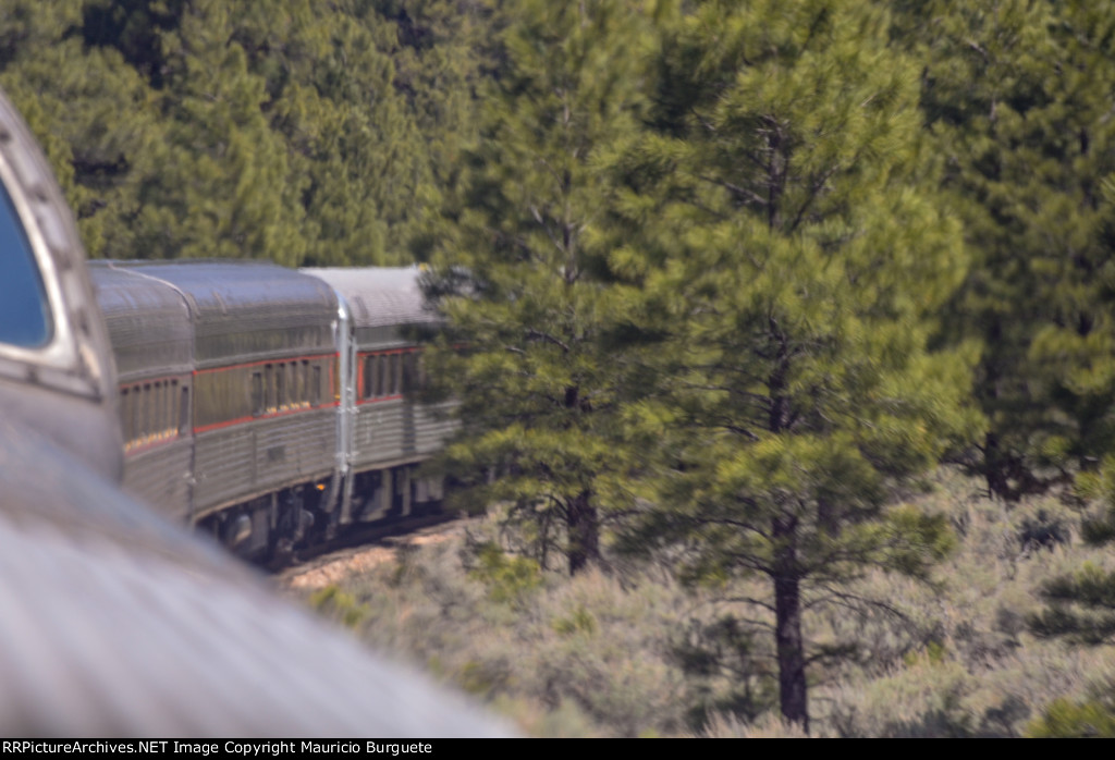 Grand Canyon Railway traveling to the Canyon